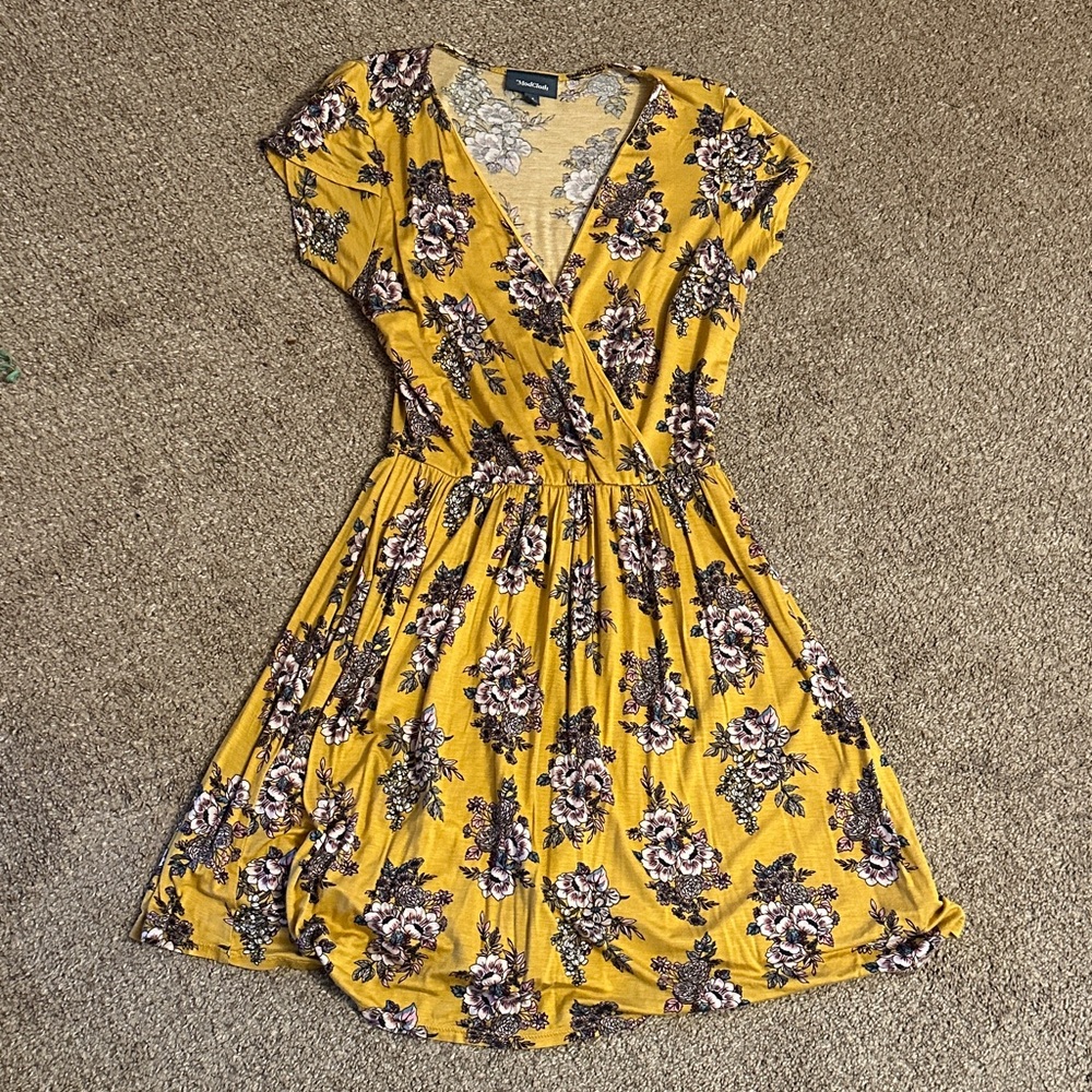 Modcloth Yellow Floral Mini Dress